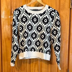 Women’s Adrianna Papell Black and White Floral Sweater
